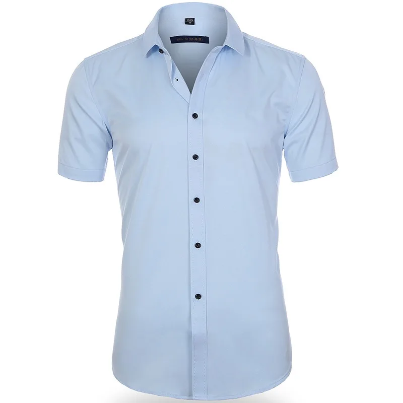 Men's Stretch Shirt Short-sleeved Top Solid Color Shirt Spring and Summer New Men's Clothing
Men's Stretch Shirt Short-sleeved Top Solid Color Shirt Spring and Summer New Men's Clothing