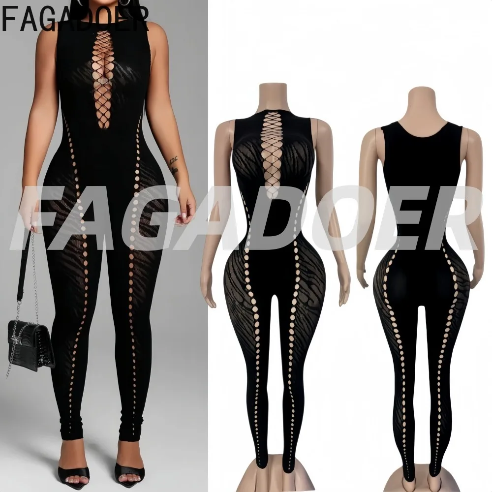 FAGADOER сексуальные вязаные облегающие комбинезоны, женские прозрачные комбинезоны без рукавов, женские уличные комбинезоны, новинка 2023 года
FAGADOER сексуальные вязаные облегающие комбинезоны, женские прозрачные комбинезоны без рукавов, женские уличные комбинезоны, новинка 2023 года