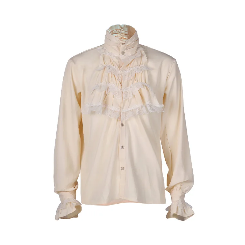 Мужская новая рубашка с длинным рукавом и воротником-стойкой, однотонные однобортные рубашки, облегающие повседневные блузки, легкая эластичная ткань, осень 2025 г. 
Мужская новая рубашка с длинным рукавом и воротником-стойкой, однотонные однобортные рубашки, облегающие повседневные блузки, легкая эластичная ткань, осень 2025 г.