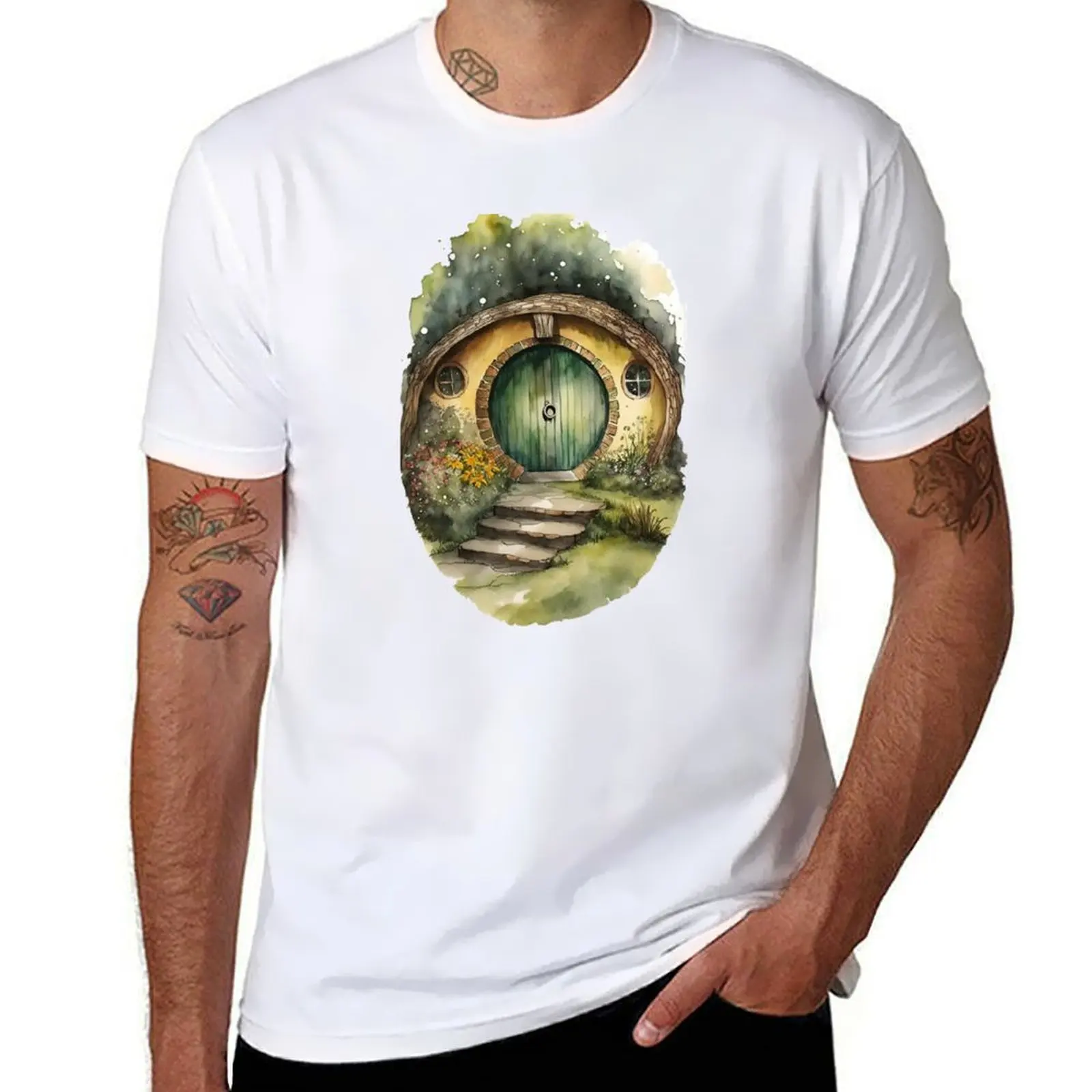 Round Doors in Watercolor and Ink - Black - Watercolor Art - Fantasy T-Shirt man t shirts cotton T-Shirt
Round Doors in Watercolor and Ink - Black - Watercolor Art - Fantasy T-Shirt man t shirts cotton T-Shirt