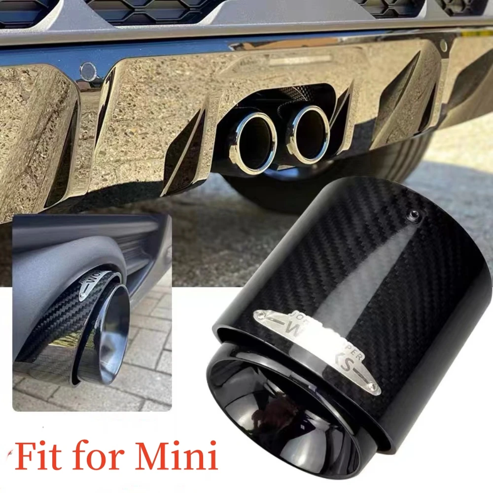1Piece For Mini Cooper F54 F55 F56 F57 R60 R61 F60 R55 R56 R57 R58 R59 S JCW Carbon Fiber Exhaust Tip Pipe Car Accessories