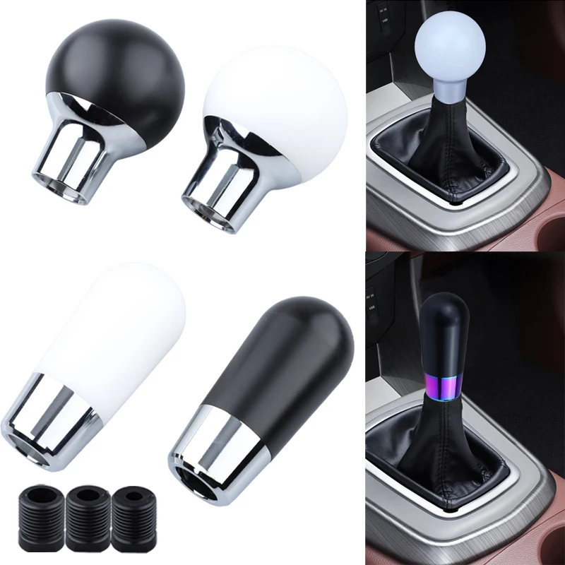 Новейшая белая/черная автоматическая ручная пластиковая головка ручки переключения передач, металлическая ручка рычага переключения передач, универсальная автомобильная ручка переключения передач
Новейшая белая/черная автоматическая ручная пластиковая головка ручки переключения передач, металлическая ручка рычага переключения передач, универсальная автомобильная ручка переключения передач
