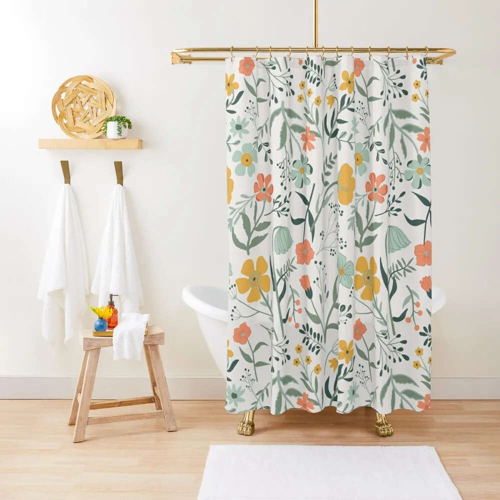 Coral, Mustard, & Blue Botanical Garden Floral Print Shower Curtain For Bathroom Shower Shower Set Curtain
Coral, Mustard, & Blue Botanical Garden Floral Print Shower Curtain For Bathroom Shower Shower Set Curtain
