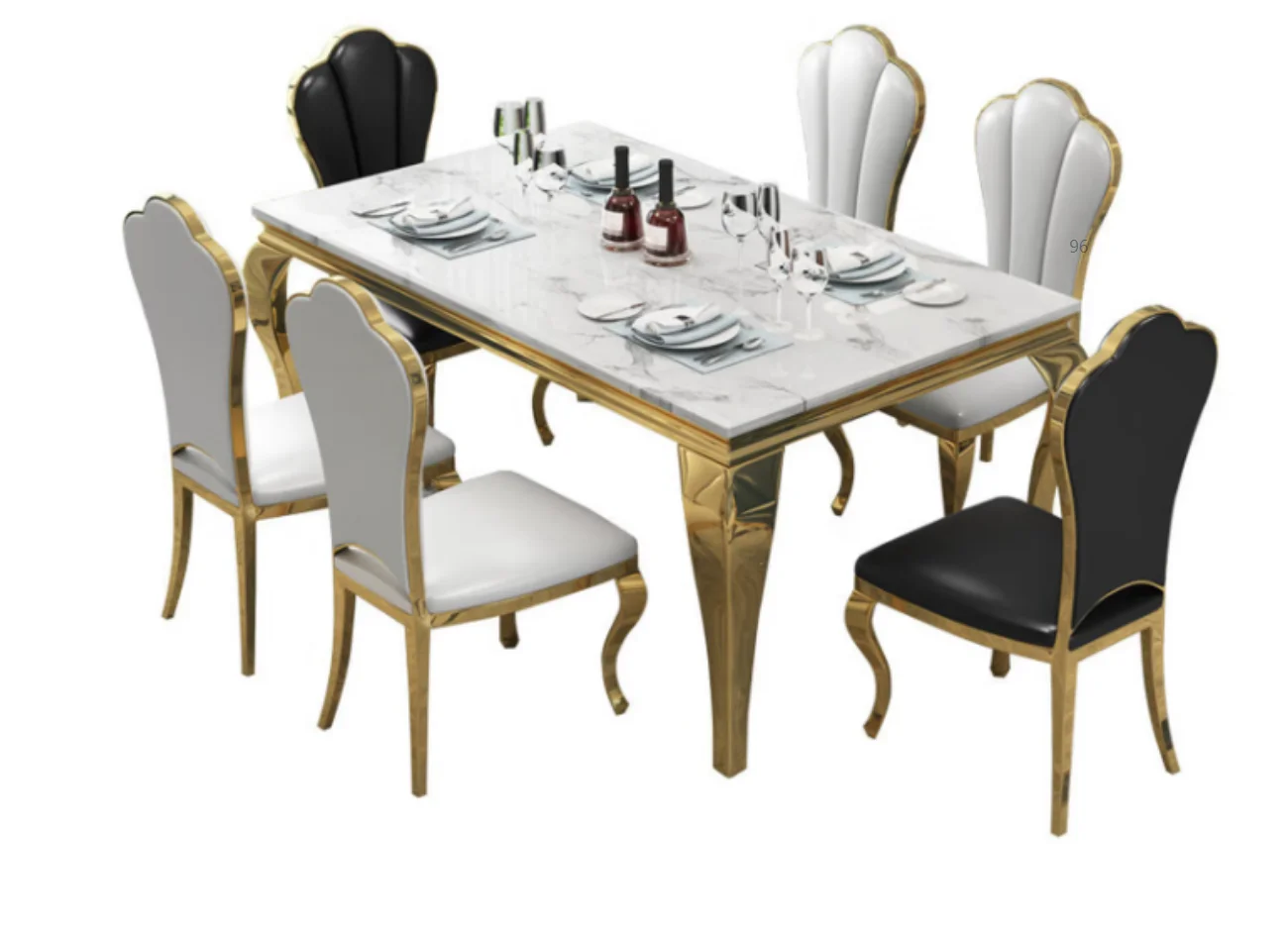 Household rectangular postmodern simple size apartment stainless steel dining table
Household rectangular postmodern simple size apartment stainless steel dining table