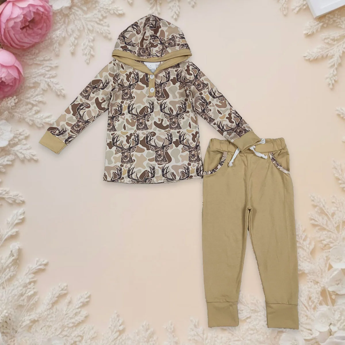 Hot Sale Kids Sets Baby Boy Clothes Toddler Long Sleeve Camo Deer Button Hoodies Tops Pockets Leggings Hunting Pants Outfits
Hot Sale Kids Sets Baby Boy Clothes Toddler Long Sleeve Camo Deer Button Hoodies Tops Pockets Leggings Hunting Pants Outfits
