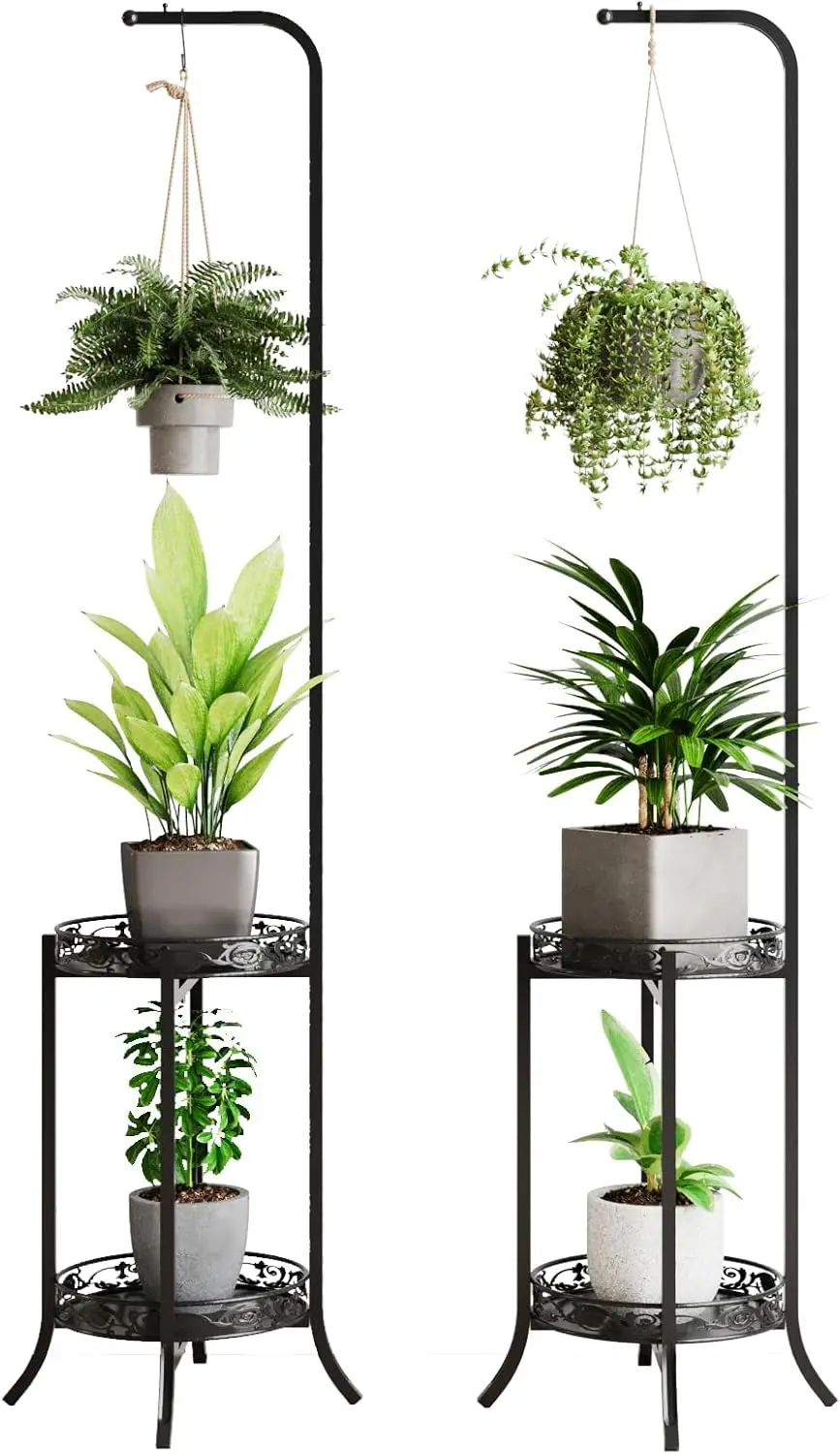 2-Tier Hanging Plant Stand, Space-Saving Iron Shelves for Indoor Outdoor Flower Pot Display Rack
2-Tier Hanging Plant Stand, Space-Saving Iron Shelves for Indoor Outdoor Flower Pot Display Rack