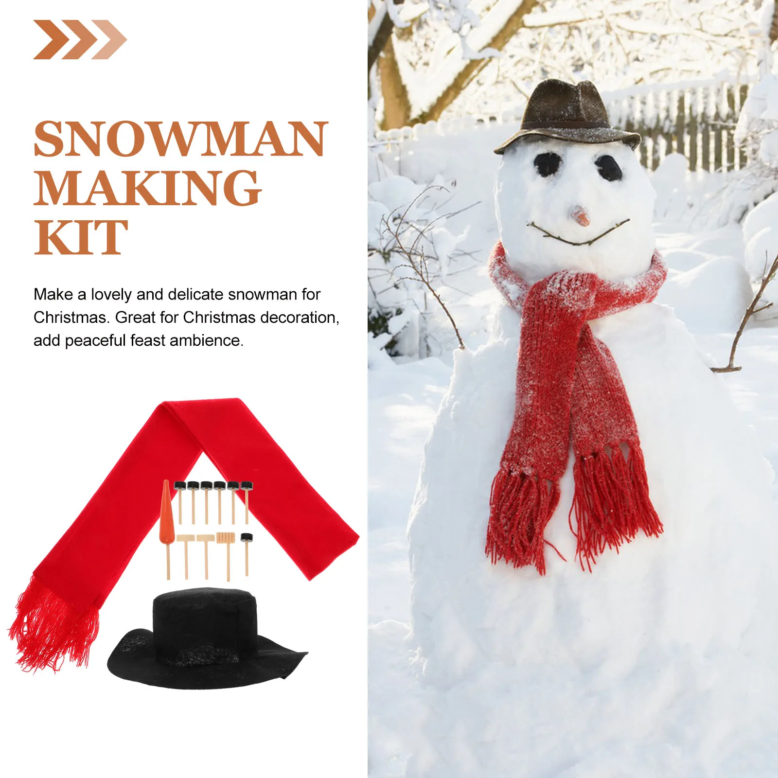 13pcs Snowman Kit For Kids Christmas Gift Winter Outdoor Decoration Building Accessories Hat Scarf Eyes Mouth Buttons Nose
13pcs Snowman Kit For Kids Christmas Gift Winter Outdoor Decoration Building Accessories Hat Scarf Eyes Mouth Buttons Nose