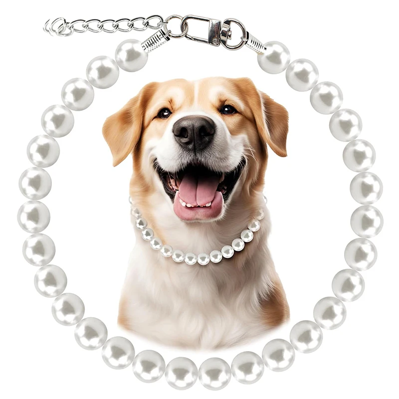 12-22Inch Dog Pearl Necklace Adjustable Elegant Pet Pearl Collar Jewelry Necklace Accessories for Small Medium Large Dogs
12-22Inch Dog Pearl Necklace Adjustable Elegant Pet Pearl Collar Jewelry Necklace Accessories for Small Medium Large Dogs