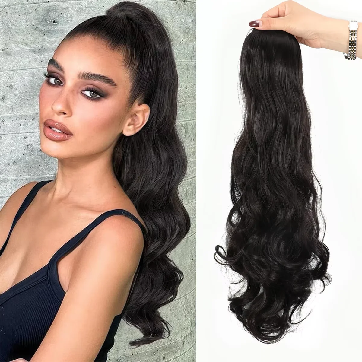 Synthetic Drawstring Ponytail 24''Body Wave Ponytail hair Extension Heat Resistant Long Drawstring Curly Wavy Ponytail For Women
Synthetic Drawstring Ponytail 24''Body Wave Ponytail hair Extension Heat Resistant Long Drawstring Curly Wavy Ponytail For Women