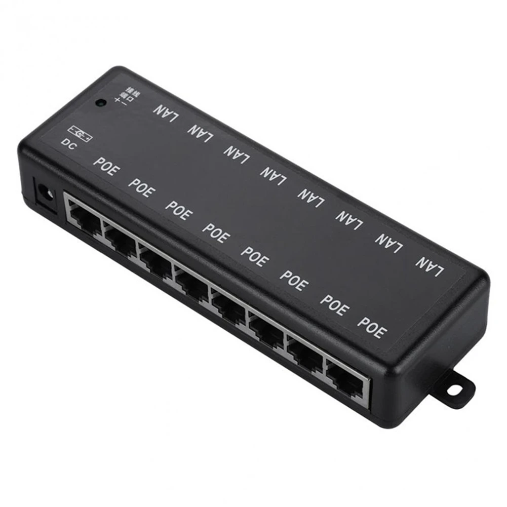 POE инжектор с 8 портами, адаптер питания с питанием по Ethernet, черный цвет
POE инжектор с 8 портами, адаптер питания с питанием по Ethernet, черный цвет