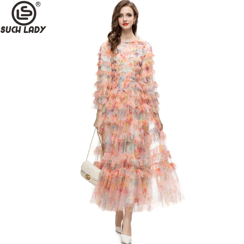 Women's Runway Dresses O Neck Long Sleeves Printed Tiered Layered Elegant Desiger Party Gown Vestidos
Women's Runway Dresses O Neck Long Sleeves Printed Tiered Layered Elegant Desiger Party Gown Vestidos