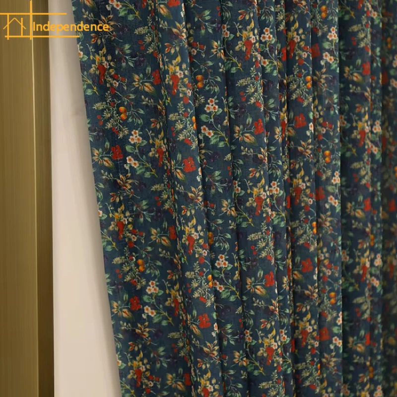 American Retro Countryside Floral Linen Cotton Linen Curtains for Screen Bedroom Living Room French Window Customized
American Retro Countryside Floral Linen Cotton Linen Curtains for Screen Bedroom Living Room French Window Customized