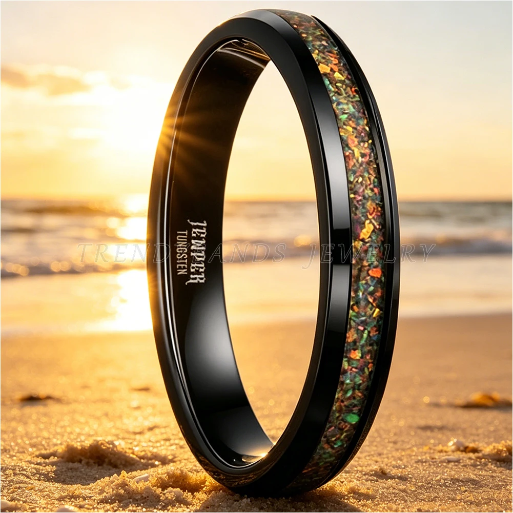 4mm Men's and Women's Wedding Band Tungsten Carbide Engagement Ring Opal Inlaid Fashion Jewelry Comfortable Fit
4mm Men's and Women's Wedding Band Tungsten Carbide Engagement Ring Opal Inlaid Fashion Jewelry Comfortable Fit