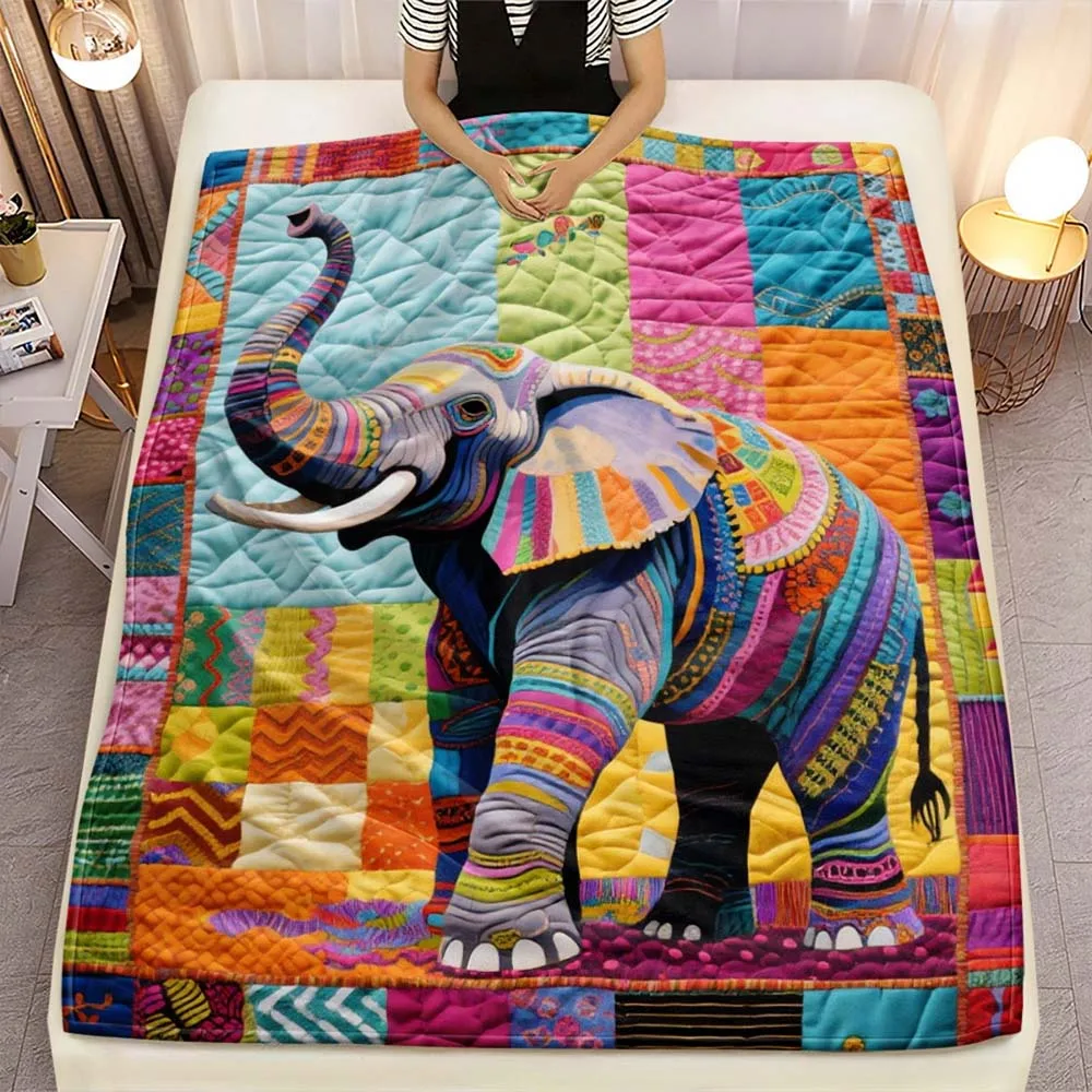 1pc Bohemian Colorful Elephant Print Soft Quilted Blanket for Home Bedroom Living Room Decor
1pc Bohemian Colorful Elephant Print Soft Quilted Blanket for Home Bedroom Living Room Decor