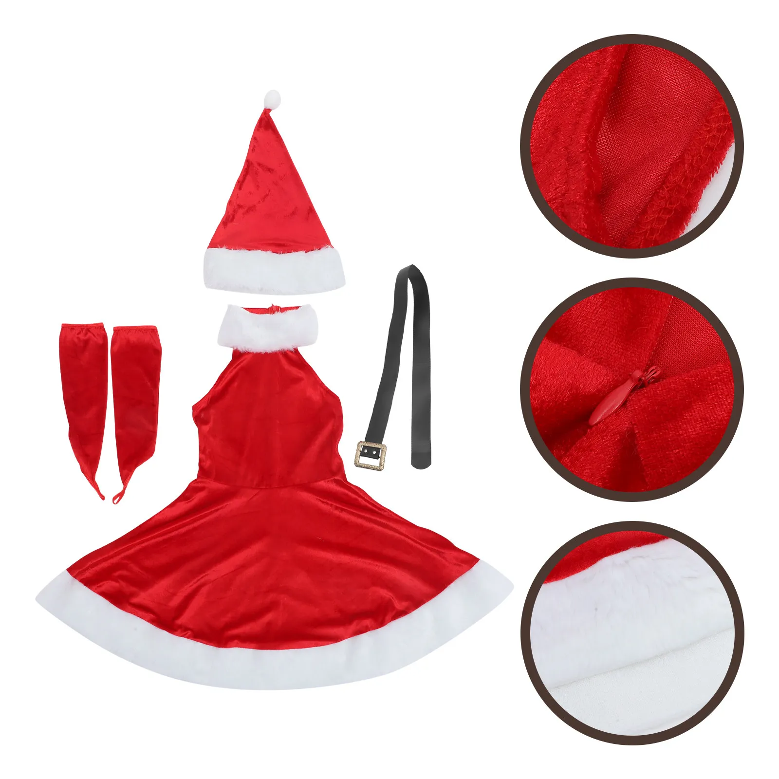 Набор из 5 предметов: Рождественское платье без рукавов, шляпа, перчатки, пояс. Облегающий праздничный костюм для рождественской вечеринки, маскарада, сцены.
Набор из 5 предметов: Рождественское платье без рукавов, шляпа, перчатки, пояс. Облегающий праздничный костюм для рождественской вечеринки, маскарада, сцены.