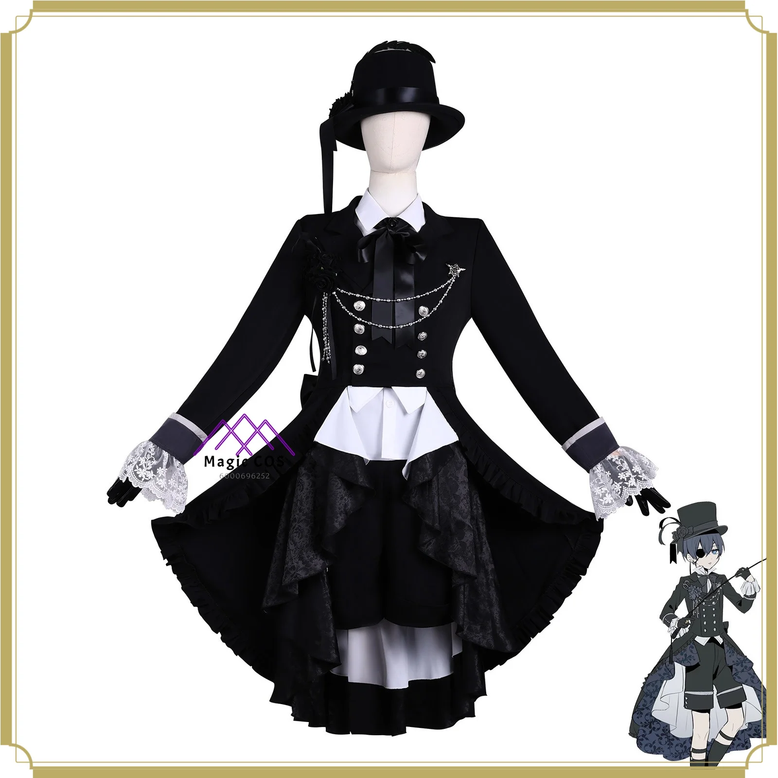 High quality Full Set Anime Character Ciel Cosplay Costume Women Black Rose Retro Dress anime outfit role playing comic con
High quality Full Set Anime Character Ciel Cosplay Costume Women Black Rose Retro Dress anime outfit role playing comic con