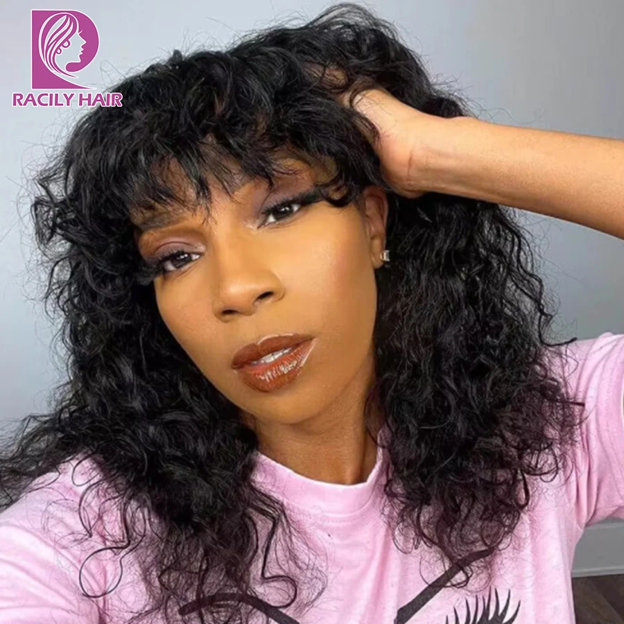 Water Wave Human Hair Wigs With Bangs 150% Density Virgin Human Hair Full Machine Made Wig For Women Brazilian Curly Wigs
Water Wave Human Hair Wigs With Bangs 150% Density Virgin Human Hair Full Machine Made Wig For Women Brazilian Curly Wigs