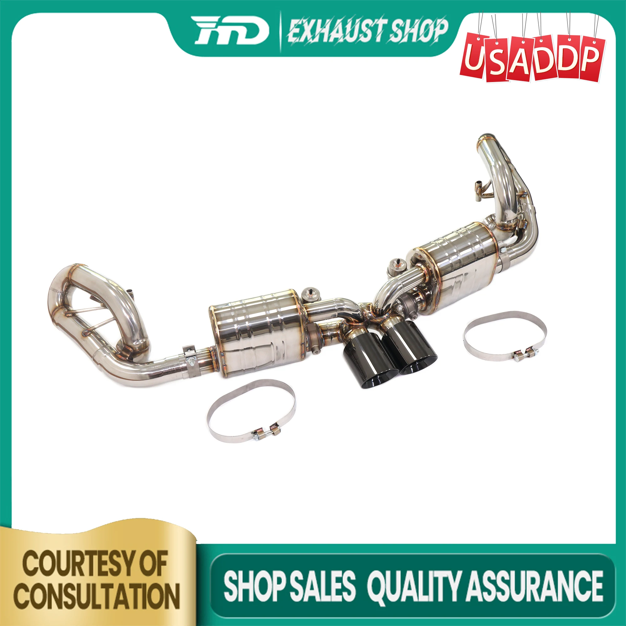 HMD Ti/SS304 for Porsche 911 991 GT3 Catback with Vacuum valve Muffler Tips Exhaust system Increased power
HMD Ti/SS304 for Porsche 911 991 GT3 Catback with Vacuum valve Muffler Tips Exhaust system Increased power