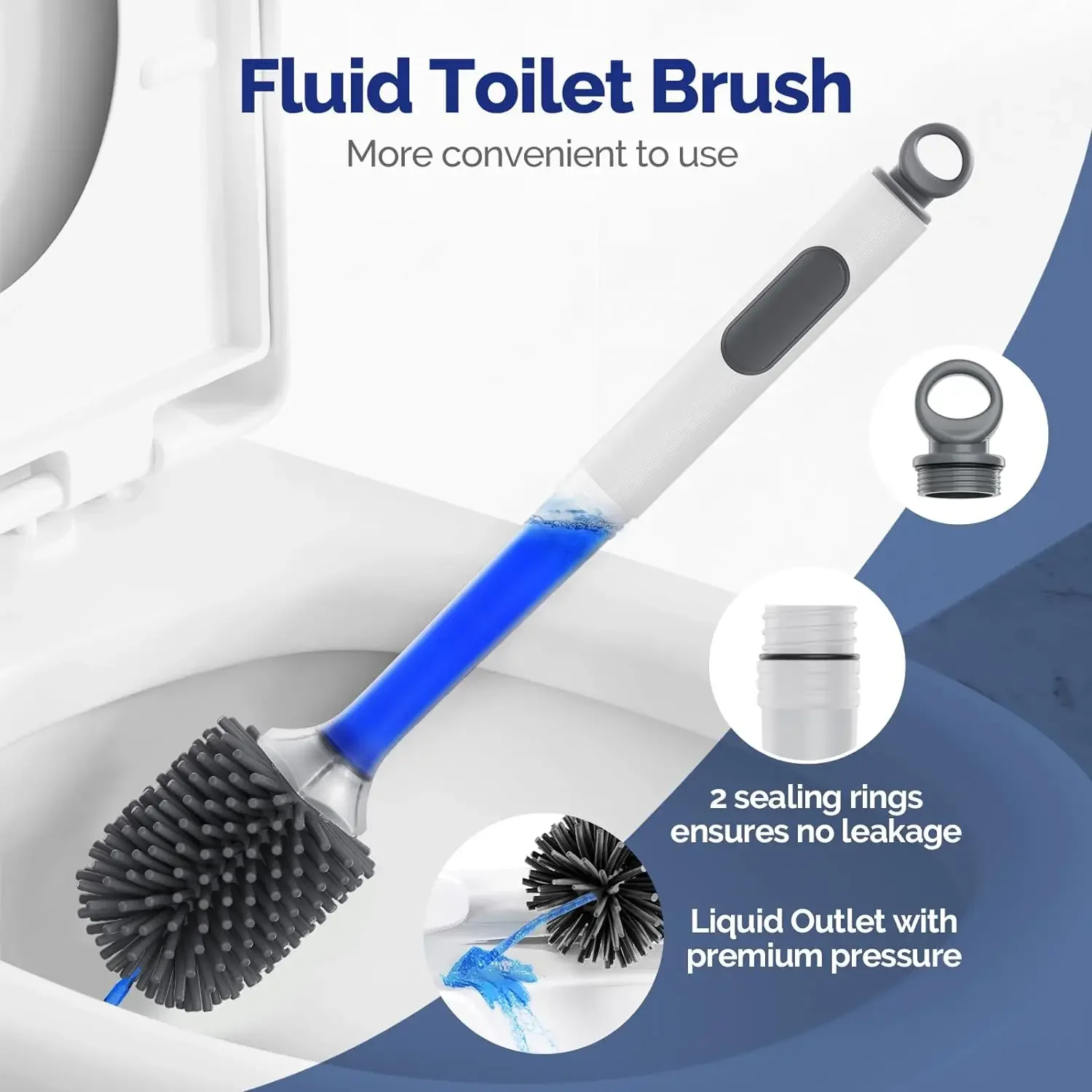 Water Spray Silicone Toilet Brush Long Handle Refillable Silicone TPR Brush With Wall-Mounted Bathroom Cleaning Accessories
Water Spray Silicone Toilet Brush Long Handle Refillable Silicone TPR Brush With Wall-Mounted Bathroom Cleaning Accessories