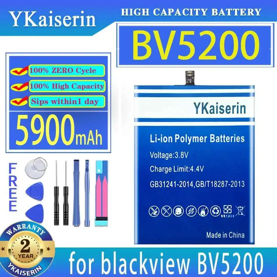 BV5200 Li616077PHTT Mobile Phone Battery Premium Replacement For Blackview BV5200 5900mAh
BV5200 Li616077PHTT Mobile Phone Battery Premium Replacement For Blackview BV5200 5900mAh