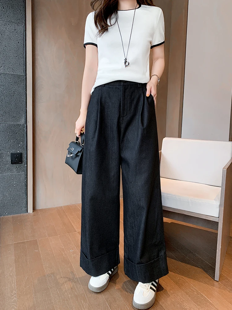 Синие джинсы с высокой талией и широкими штанинами, женские, весна 2025, новинка, стройнящие, свободные, повседневные, прямые, джинсы-брюки длиной до щиколотки
Синие джинсы с высокой талией и широкими штанинами, женские, весна 2025, новинка, стройнящие, свободные, повседневные, прямые, джинсы-брюки длиной до щиколотки