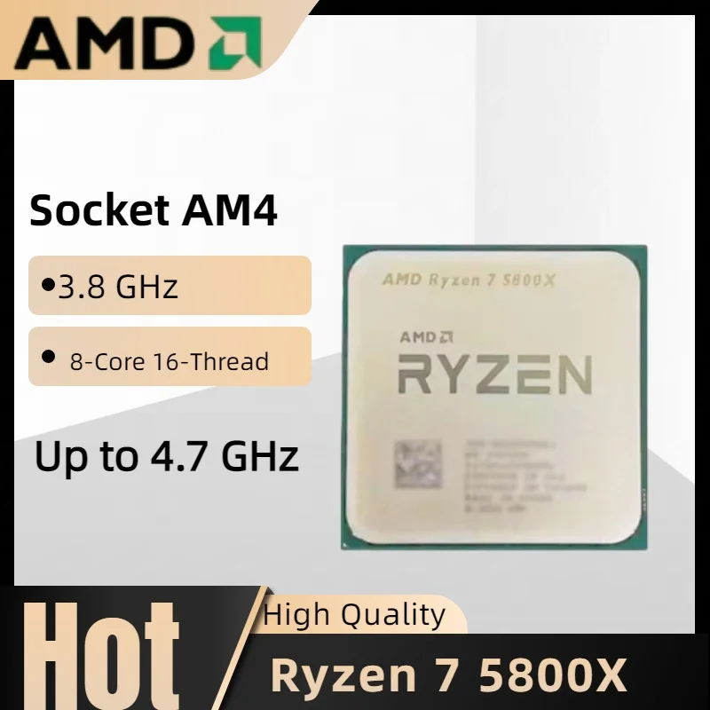 AMD Processor Ryzen 7 5800X R7 5800X Desktop 3.8 GHz 8-Cores 16-Threads AM4 Socket CPU Up to 4.7 GHz 3200 MT/s DDR4 7nm L3= 32 M
AMD Processor Ryzen 7 5800X R7 5800X Desktop 3.8 GHz 8-Cores 16-Threads AM4 Socket CPU Up to 4.7 GHz 3200 MT/s DDR4 7nm L3= 32 M
