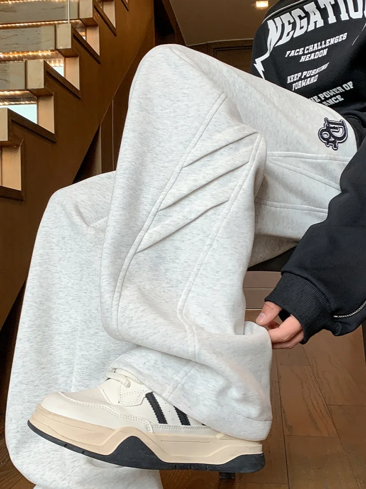 Loose Straight Leg Men's Casual Pants Spring Autumn Wide Leg Drapey Comfortable Spor Trousers Floor-Length Lazy Sle
Loose Straight Leg Men's Casual Pants Spring Autumn Wide Leg Drapey Comfortable Spor Trousers Floor-Length Lazy Sle