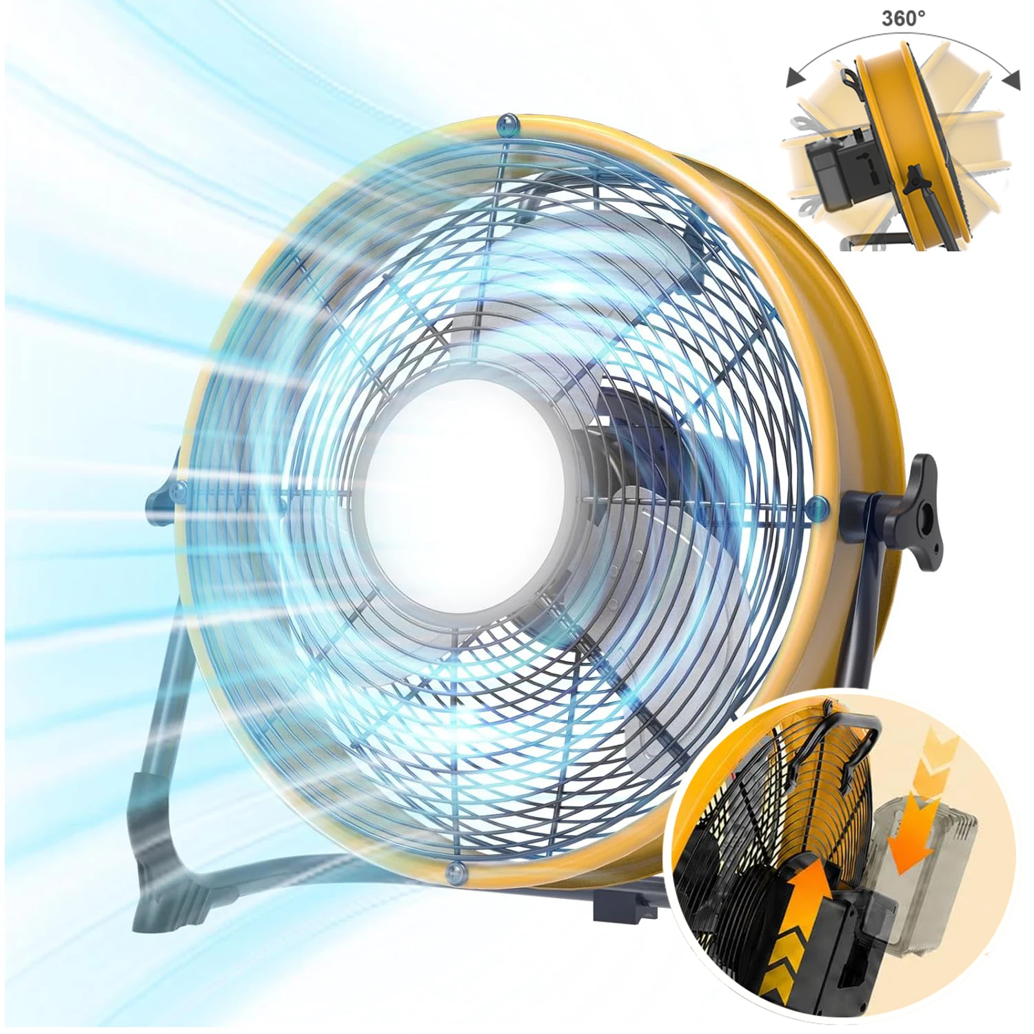 12inch Battery Powered Fan Compatible with Dewalt Battery Cordless Portable Jobsite Floor Fan with LED Light Stepless Speed
12inch Battery Powered Fan Compatible with Dewalt Battery Cordless Portable Jobsite Floor Fan with LED Light Stepless Speed
