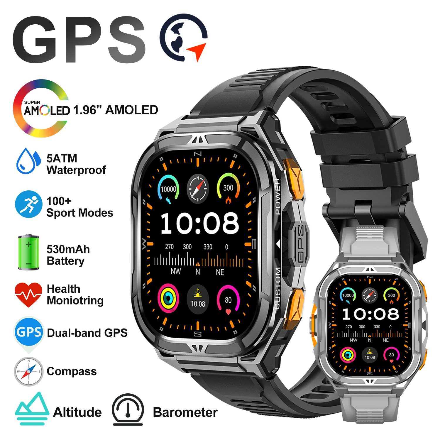 New X5 Smart Watch 1.96inch Amoled Gps positioning Bluetooth Call SOS Outdoors Sports Fitness Tracker SmartWatch For Men Women
New X5 Smart Watch 1.96inch Amoled Gps positioning Bluetooth Call SOS Outdoors Sports Fitness Tracker SmartWatch For Men Women