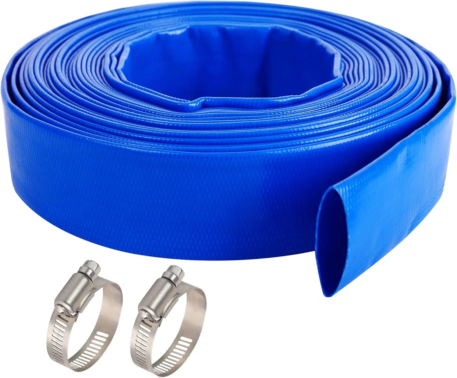 2" x 100 FT Heavy Duty Reinforced PVC Lay Flat Water Discharge Hose for Swimming Pool Filter Pump with Clamps
2" x 100 FT Heavy Duty Reinforced PVC Lay Flat Water Discharge Hose for Swimming Pool Filter Pump with Clamps