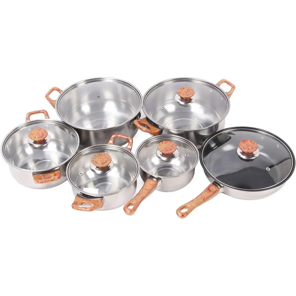 Non-Stick Stainless Steel Cookware Set with Glass Lid and Ergonomic Handle for Frying, Boiling, and Soup Making
Non-Stick Stainless Steel Cookware Set with Glass Lid and Ergonomic Handle for Frying, Boiling, and Soup Making