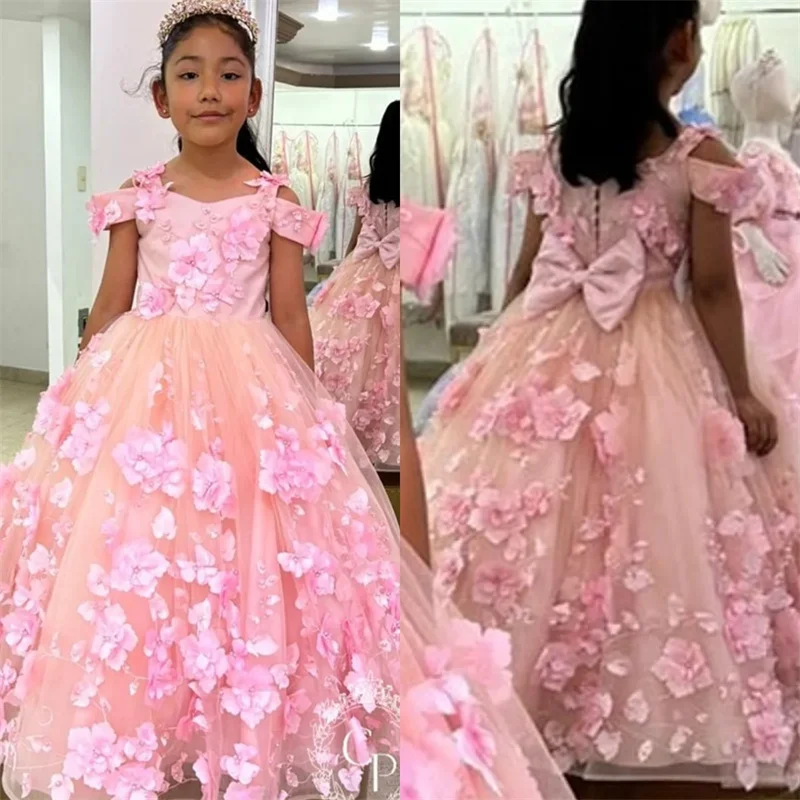 Customized Pink Flower Girl Dresses For Wedding Floor Length 3D Flowers Gorgeous Child Quinceanera Bridesmaid Photo Shoot Gown
Customized Pink Flower Girl Dresses For Wedding Floor Length 3D Flowers Gorgeous Child Quinceanera Bridesmaid Photo Shoot Gown