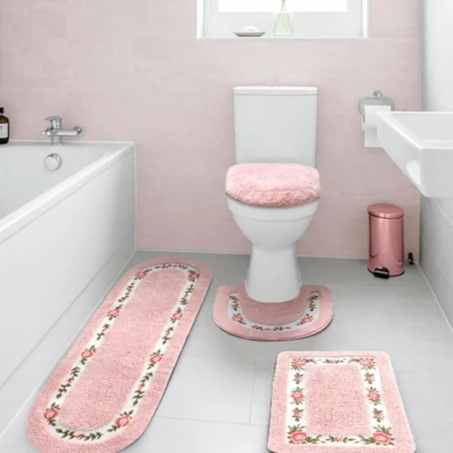 4 Pcs Bathroom Rugs Sets with Toilet Lid Cover Rose Flowers Bathroom Rugs Set Coquette Room Decor Floral Bath Mat U Shaped Toil
4 Pcs Bathroom Rugs Sets with Toilet Lid Cover Rose Flowers Bathroom Rugs Set Coquette Room Decor Floral Bath Mat U Shaped Toil