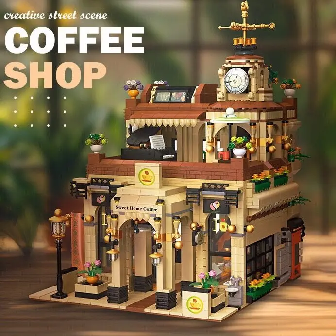 JX89120 Coffee Shop Building Block Set with LED Lights - City Architecture Model, Small Particle Educational Toy 2987pcs
JX89120 Coffee Shop Building Block Set with LED Lights - City Architecture Model, Small Particle Educational Toy 2987pcs