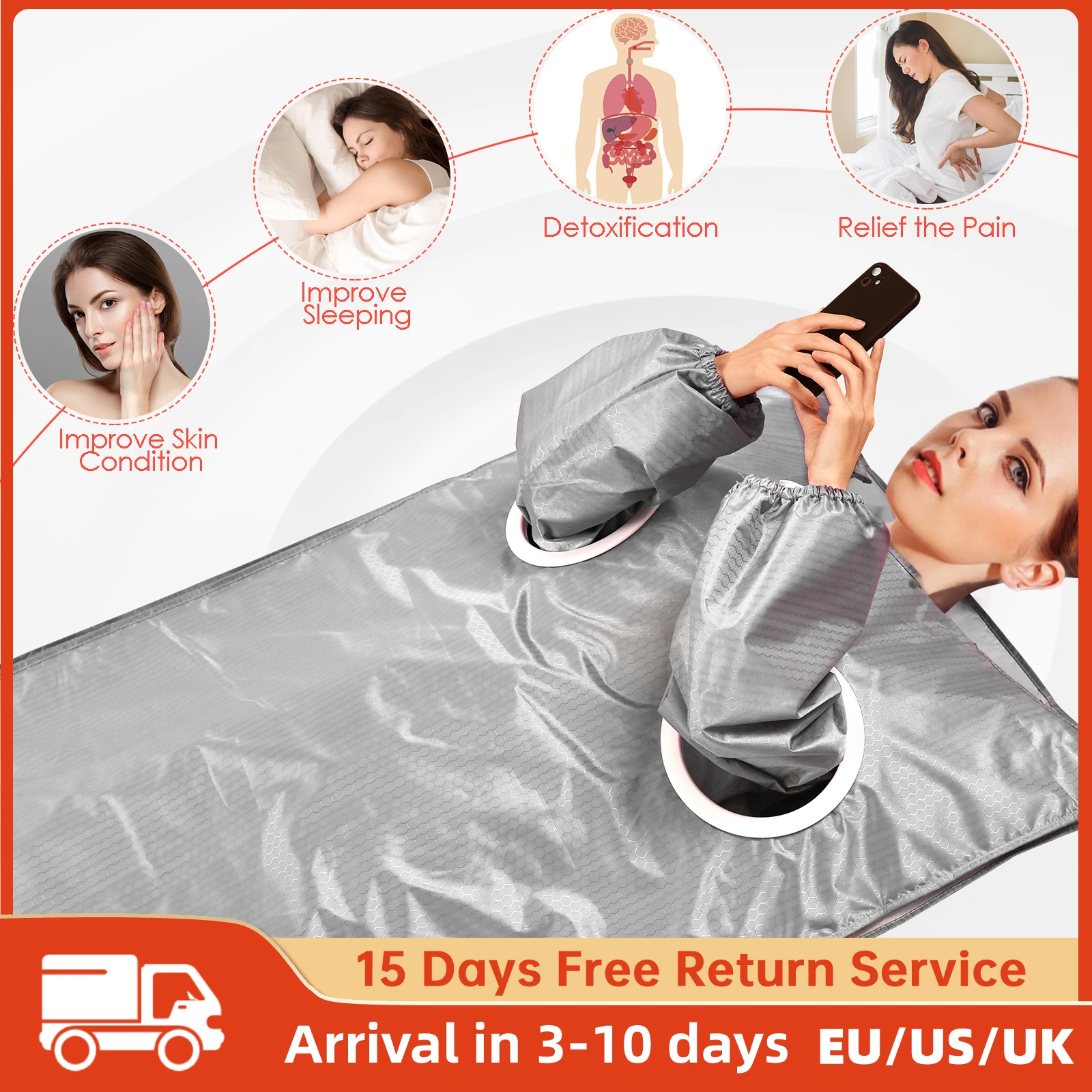 Sauna Blanket With Sleeves, Digital Thermal Sauna Blanket Body Shaper For Weight Loss And Fitness (With 2 Sleeves)
Sauna Blanket With Sleeves, Digital Thermal Sauna Blanket Body Shaper For Weight Loss And Fitness (With 2 Sleeves)