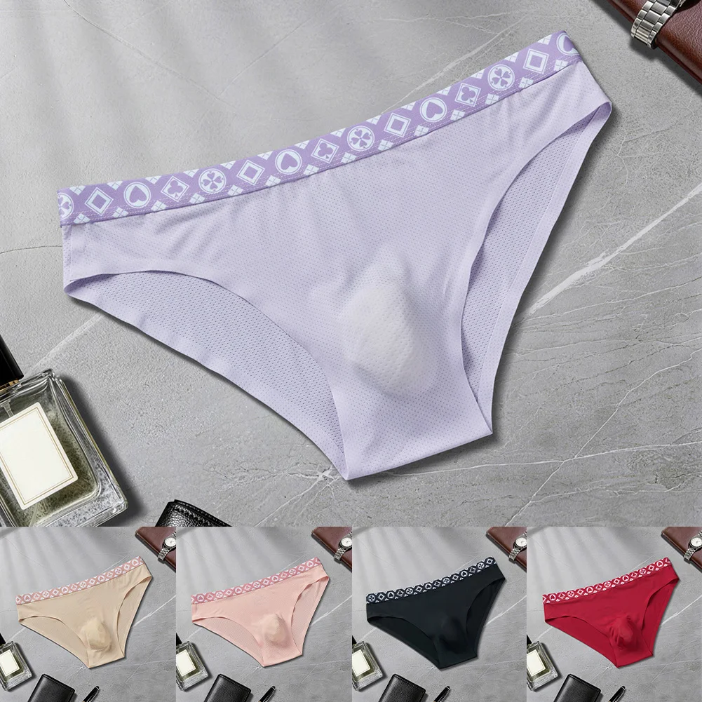 Men Ice Silk Briefs Seamless Mesh Briefs Solid Breathable Triangle Underpant High Elastic Underwear Panties
Men Ice Silk Briefs Seamless Mesh Briefs Solid Breathable Triangle Underpant High Elastic Underwear Panties