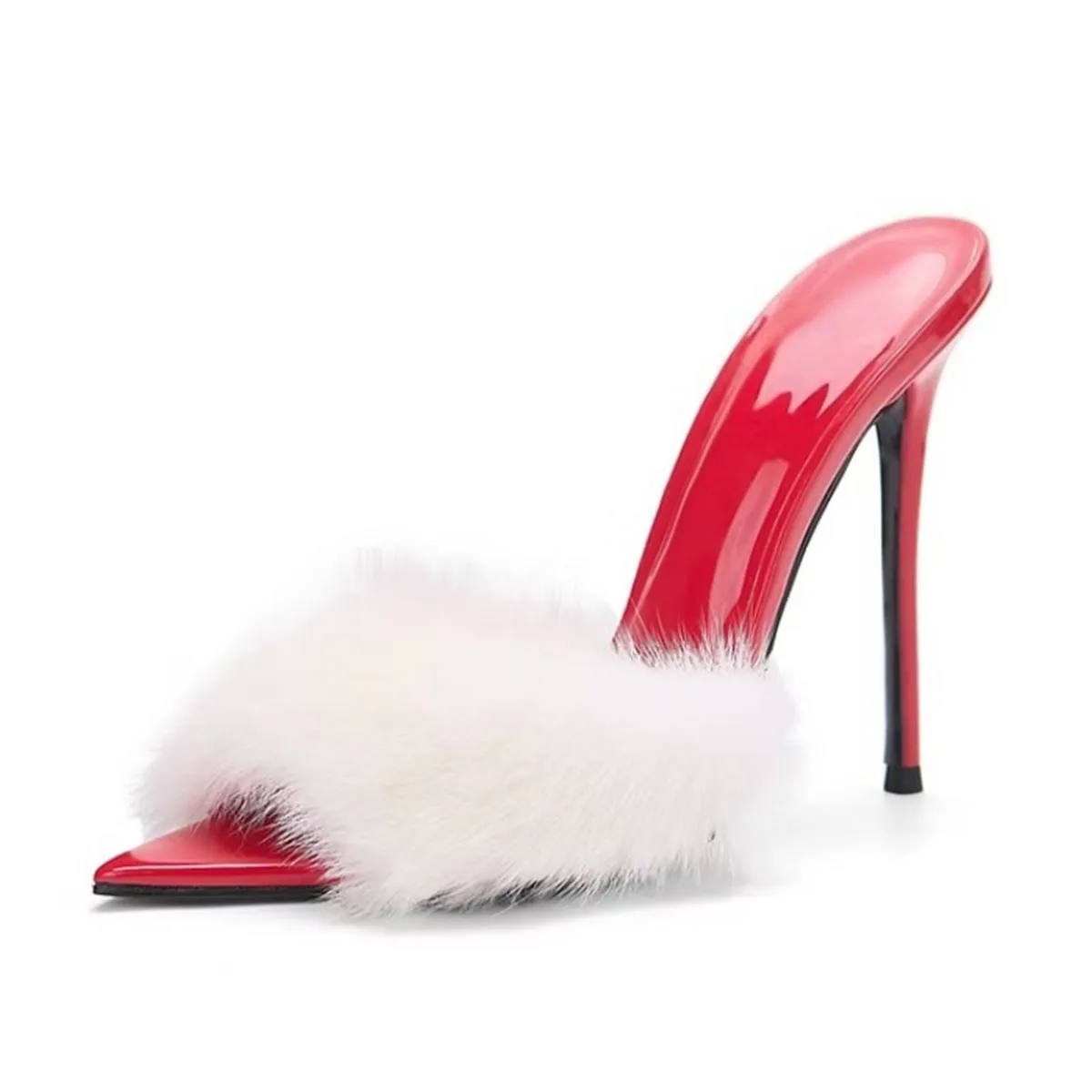Arden Furtado Summer White fur Peep toe Slippers Pointed toe pull-on Super high heel Sexy Word slippers Outdoor wear Mules
Arden Furtado Summer White fur Peep toe Slippers Pointed toe pull-on Super high heel Sexy Word slippers Outdoor wear Mules