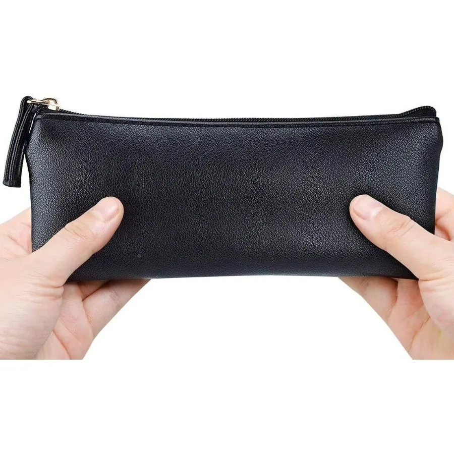 Pencil Case Black Pencil Bag PU Leather Pen Case Small Zipper Pouch for Pencils Pens Markers Makeups Change Coins
Pencil Case Black Pencil Bag PU Leather Pen Case Small Zipper Pouch for Pencils Pens Markers Makeups Change Coins