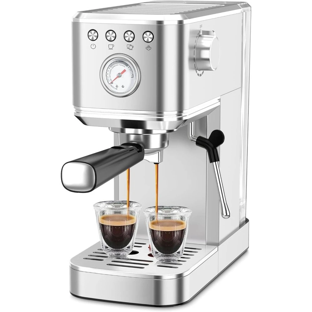 Slim Espresso Machine with Milk Frother 20 Bar Professional Italian Pump for Home Cappuccino Latte Maker Stainless Steel
Slim Espresso Machine with Milk Frother 20 Bar Professional Italian Pump for Home Cappuccino Latte Maker Stainless Steel