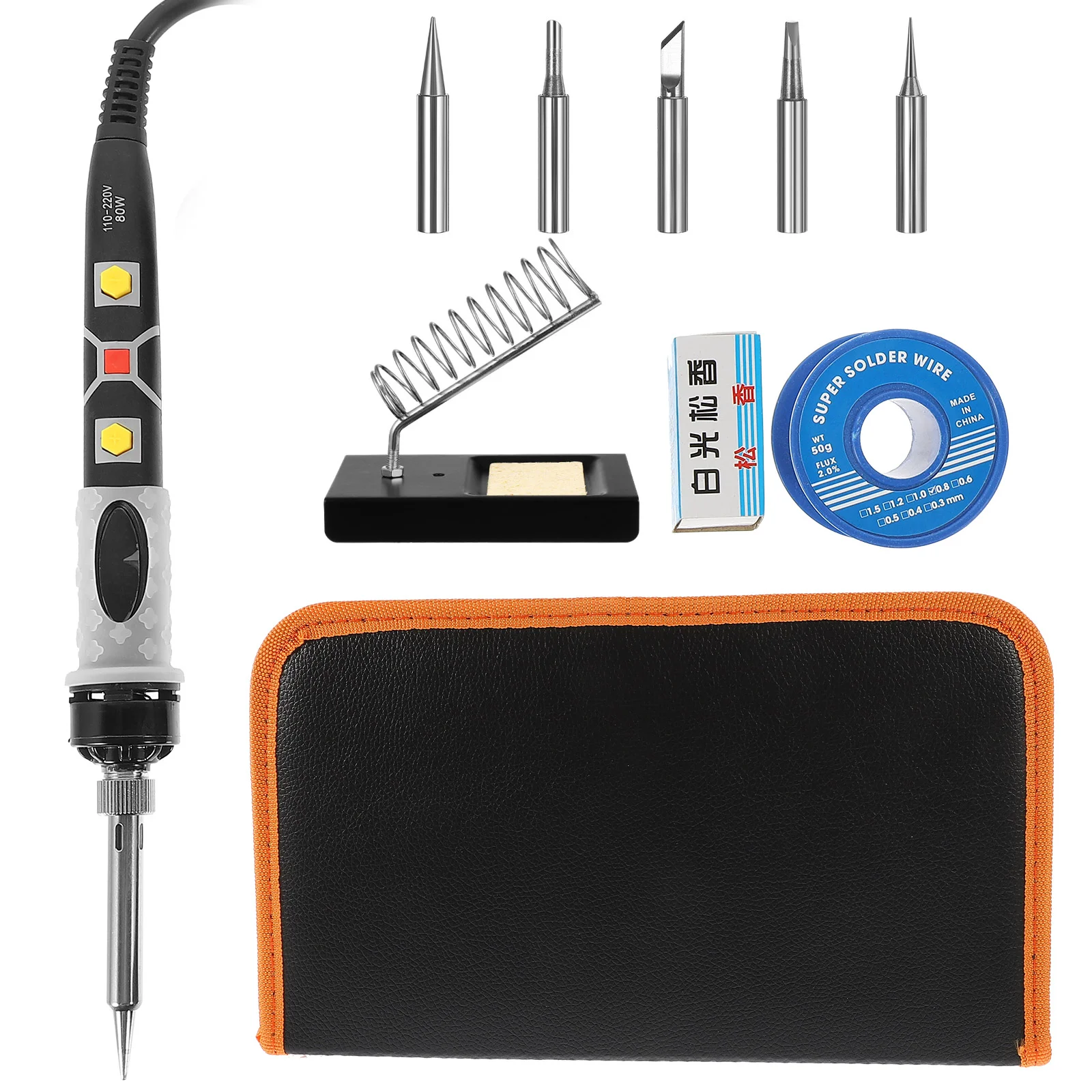 10 Pcs 80W Adjustable Temperature Soldering Iron Kit High Display Electric Welding Tools AU Repair Set
10 Pcs 80W Adjustable Temperature Soldering Iron Kit High Display Electric Welding Tools AU Repair Set