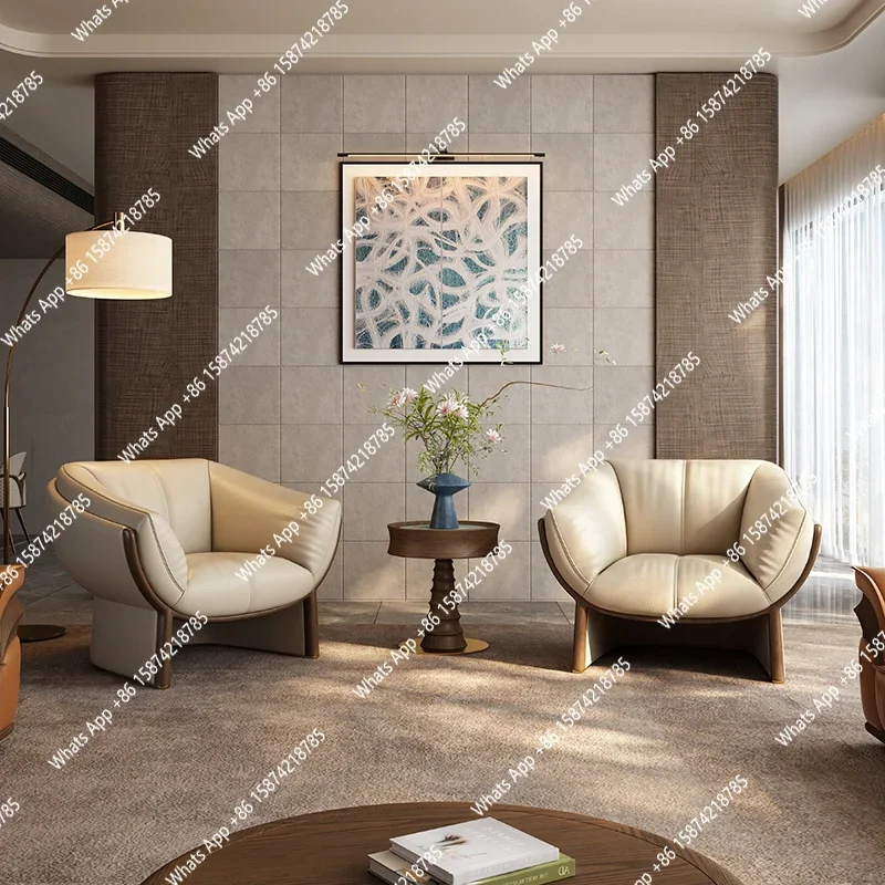 S Дизайнерское кожаное кресло для отдыха Бытовая гостиная Стул для отдыха из цельного дерева Одноместный диван
S Дизайнерское кожаное кресло для отдыха Бытовая гостиная Стул для отдыха из цельного дерева Одноместный диван