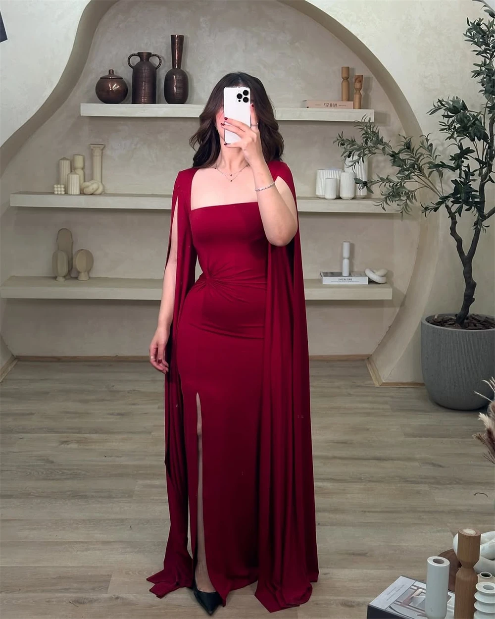 Customized Customized Graceful Burgundy Jersey Party Dress Temperament Square Collar Long Sleeves Party Dress High Quality Cele
Customized Customized Graceful Burgundy Jersey Party Dress Temperament Square Collar Long Sleeves Party Dress High Quality Cele