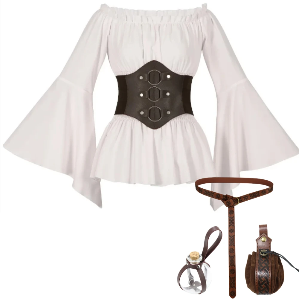 Medieval Viking Pirates Cosplay Costume Long Sleeve with Medieval Knight Leather Belt Bottle for Renaissance Halloween Party
Medieval Viking Pirates Cosplay Costume Long Sleeve with Medieval Knight Leather Belt Bottle for Renaissance Halloween Party