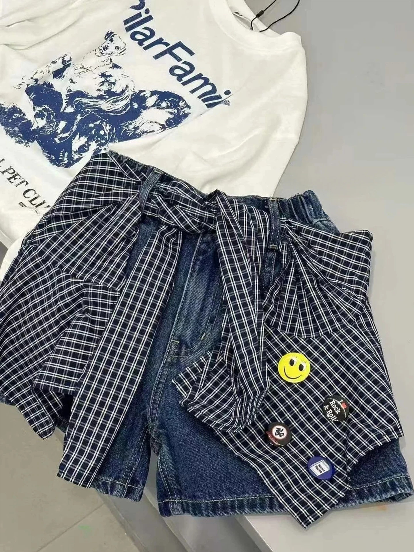 Girls Blue Denim Straight Leg Pants Summer Fashionable Short Shorts Casual Style Elastic Waist Kids Clothing by Pola Group
Girls Blue Denim Straight Leg Pants Summer Fashionable Short Shorts Casual Style Elastic Waist Kids Clothing by Pola Group
