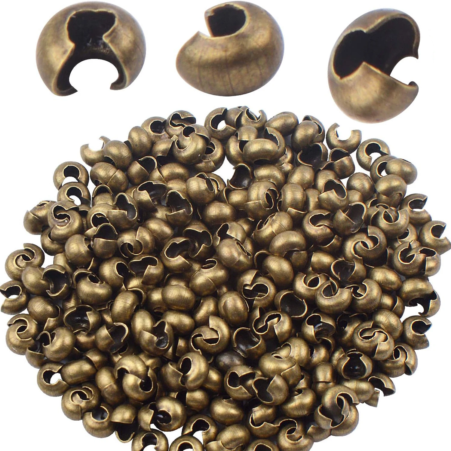 300 Pieces Crimp Beads Covers Half Round Open Tube Beads Antique Bronze for Jewellery Making Bead Chain Positioning,3mm
300 Pieces Crimp Beads Covers Half Round Open Tube Beads Antique Bronze for Jewellery Making Bead Chain Positioning,3mm