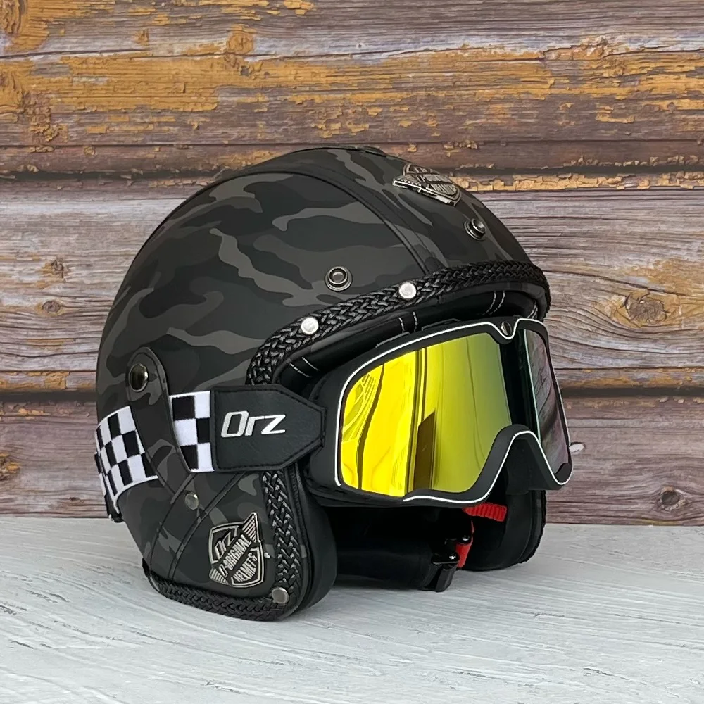 Мотоциклетный шлем Orz-HX61, мужские и женские электрические педали, четырехсезонный полушлем в стиле ретро 3/4
Мотоциклетный шлем Orz-HX61, мужские и женские электрические педали, четырехсезонный полушлем в стиле ретро 3/4