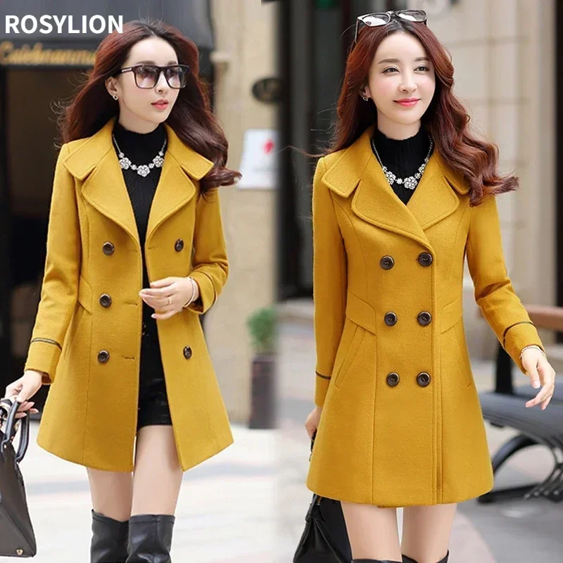 Autumn Winter Womens Windbreaker Korean Style Slim Woolen Coat Double-breasted Ladies Long Woolen Blend Jacket Large Size XXXL
Autumn Winter Womens Windbreaker Korean Style Slim Woolen Coat Double-breasted Ladies Long Woolen Blend Jacket Large Size XXXL