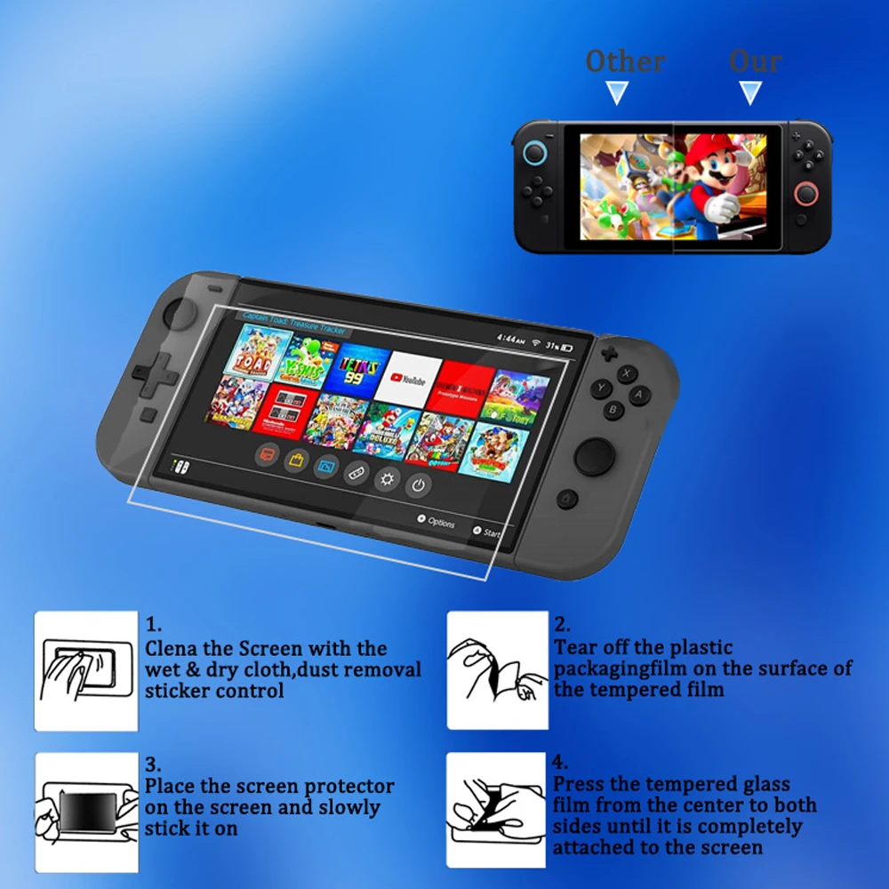 For Switch 2 Tempered Glass HD Anti Blue Light Screen Protector Films 9H Hardness Tempered Glass Film Ultra-Clear Tempered Film
For Switch 2 Tempered Glass HD Anti Blue Light Screen Protector Films 9H Hardness Tempered Glass Film Ultra-Clear Tempered Film