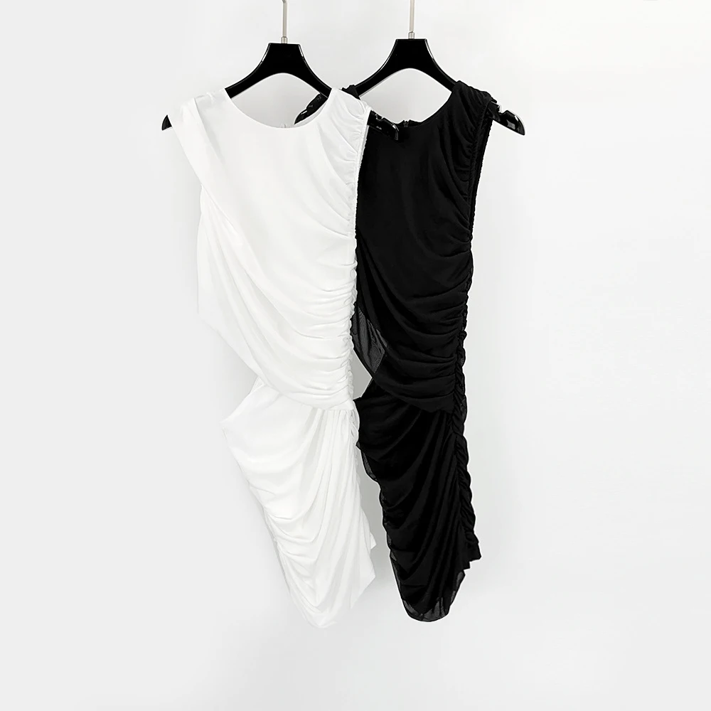 Cotton-Blend Lace-Up Pleated Slim-Fit Women's Dress Elegant Round-Neck Sleeveless Bodycon Dress 2026 Spring New Arrival Y2K
Cotton-Blend Lace-Up Pleated Slim-Fit Women's Dress Elegant Round-Neck Sleeveless Bodycon Dress 2026 Spring New Arrival Y2K