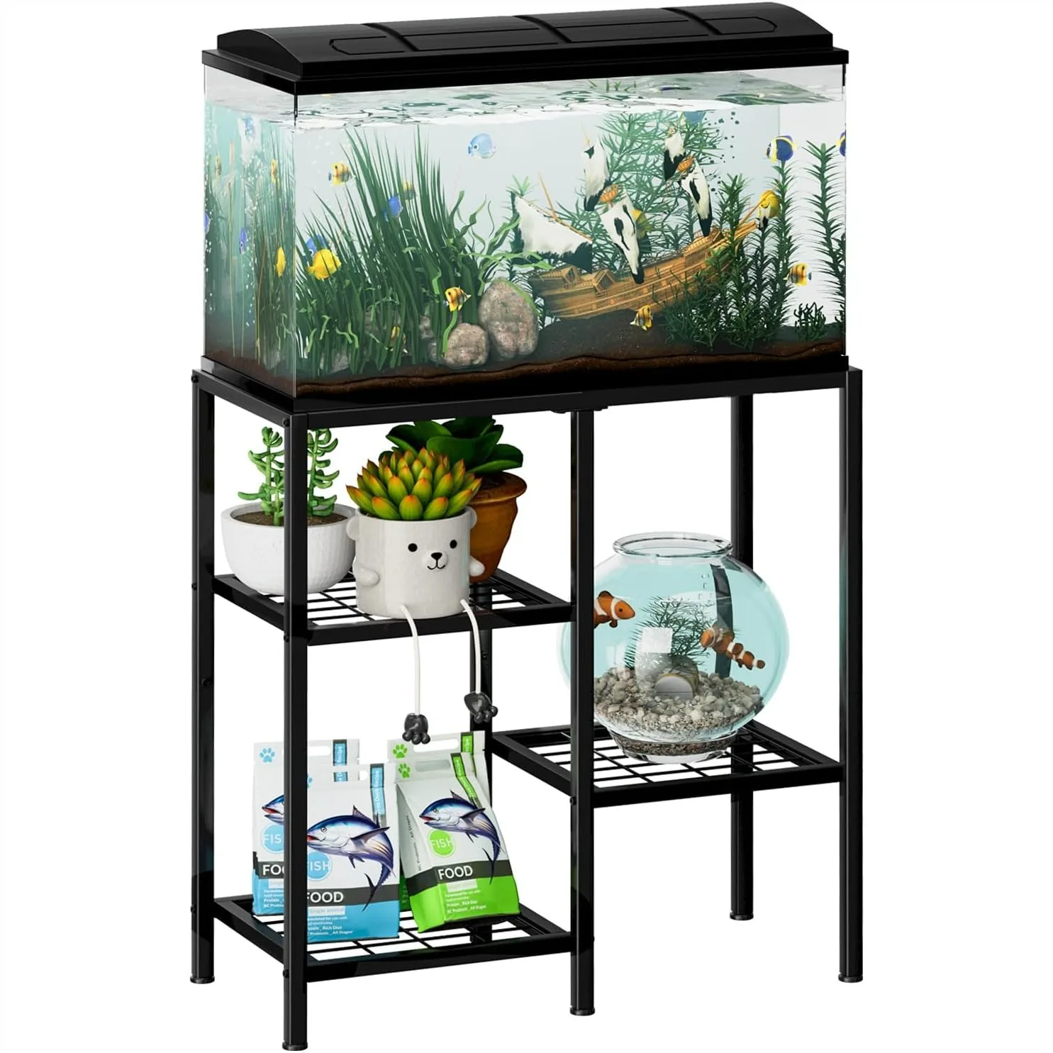 Aquarium Stand 20 Gallon, Metal Fish Tank Stand with Adjustable Feet, 3 Tier Turtle Reptile Terrarium Rack for Living Room
Aquarium Stand 20 Gallon, Metal Fish Tank Stand with Adjustable Feet, 3 Tier Turtle Reptile Terrarium Rack for Living Room